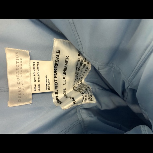 Dessy Lux Shimmer Chiffon Bridesmaid Dress Ruched - Picture 10 of 13